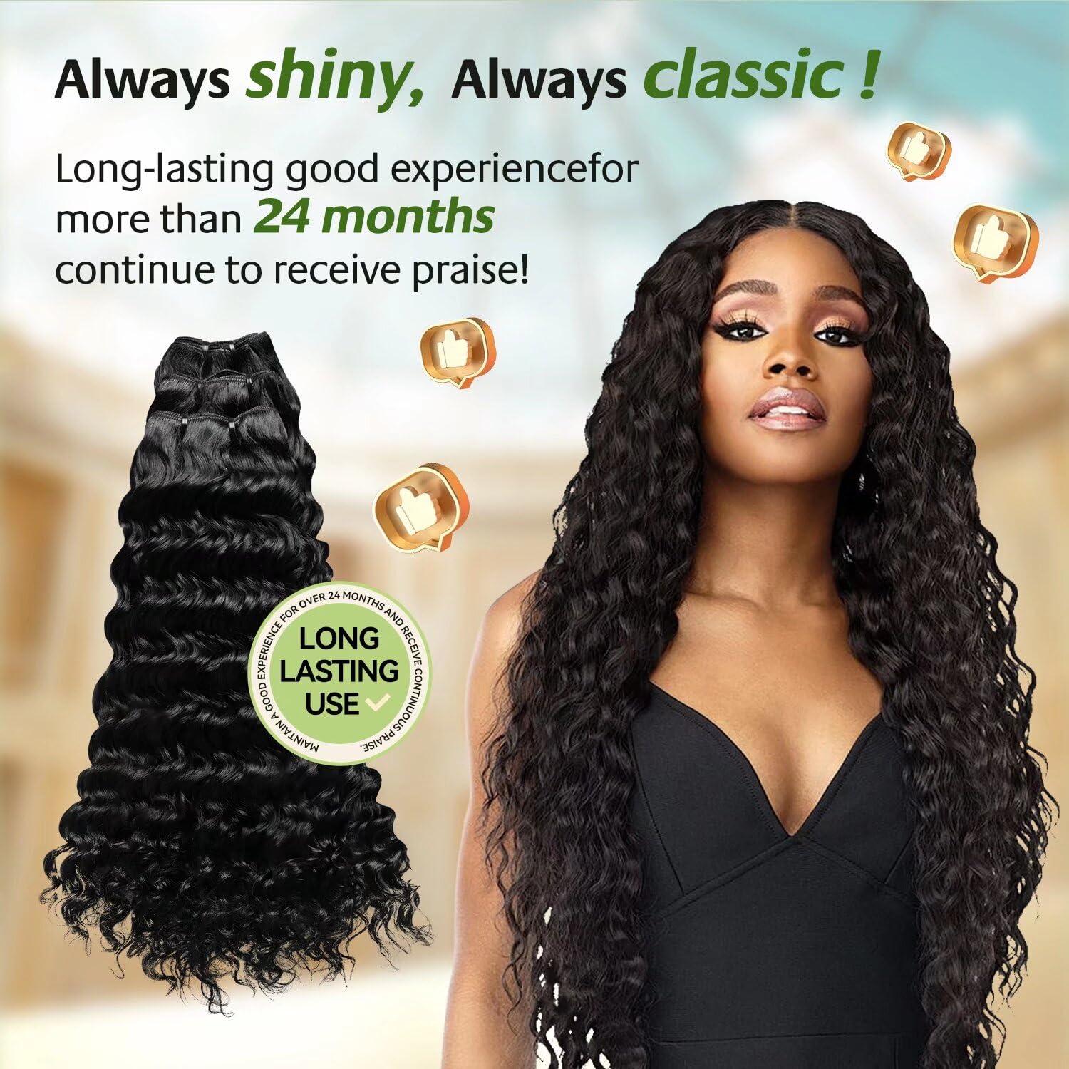 ISSEY KASUMI ISSEY KASUMI Raw Indian Human Hair Bundles,Triple Lifespan Than Regular Virgin Hair,In-Store Quality,Online Price! 100% Raw Indian Hair Bundles Deep Wave Raw Hair 3 Bundles 24 24 24 Inches