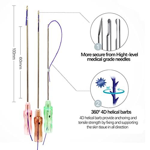 elves Elves 4D COG PDO Threads for Face Whole Body Lift B19G-100 / PDO Cog Threads Bidirectional Blunt-Type for Face Lift/10pcs