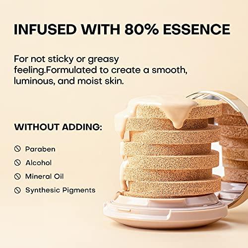Mistine MISTINE Cushion Foundation Breathable Medium Coverage with Satin Finish,Long-Lasting, Oil-Moisture Balance Foundation Makeup,Contains Beauty Serum for Combination Skin,Refill Included,Ivory
