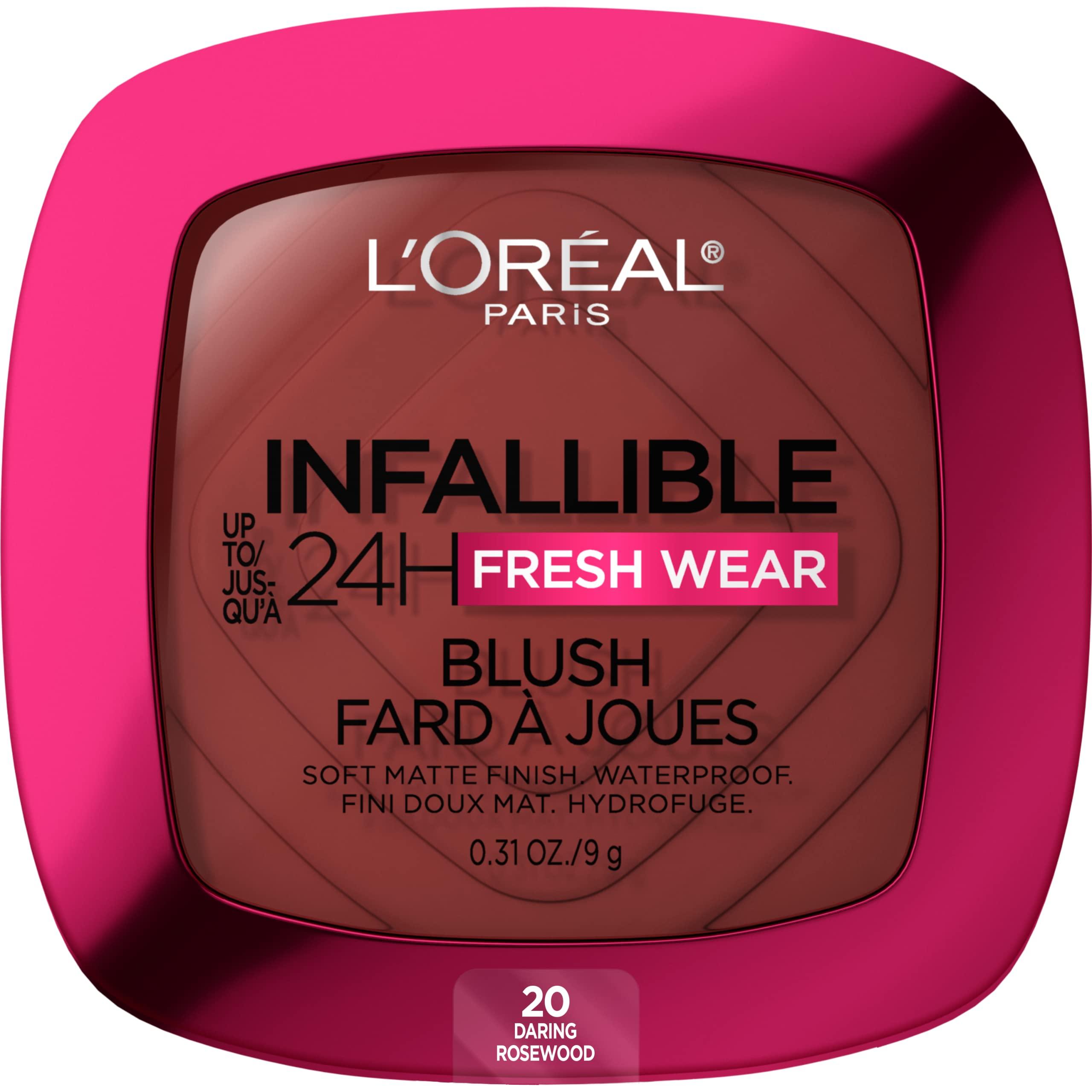 L’Oréal Paris L'Oreal Paris Infallible Up to 24H Fresh Wear Soft Matte Blush, Blendable, Long-Lasting and Waterproof Cheek Make Up, Daring Rosewood 20, 0.31 Oz