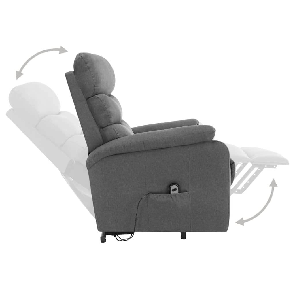 QZZCED (Fast Delivery) Electric Massage Recliner Chair,Massage Chairs,Massage Recliner Chair,for Living Room,Stand-up Massage Recliner Light Gray Fabric