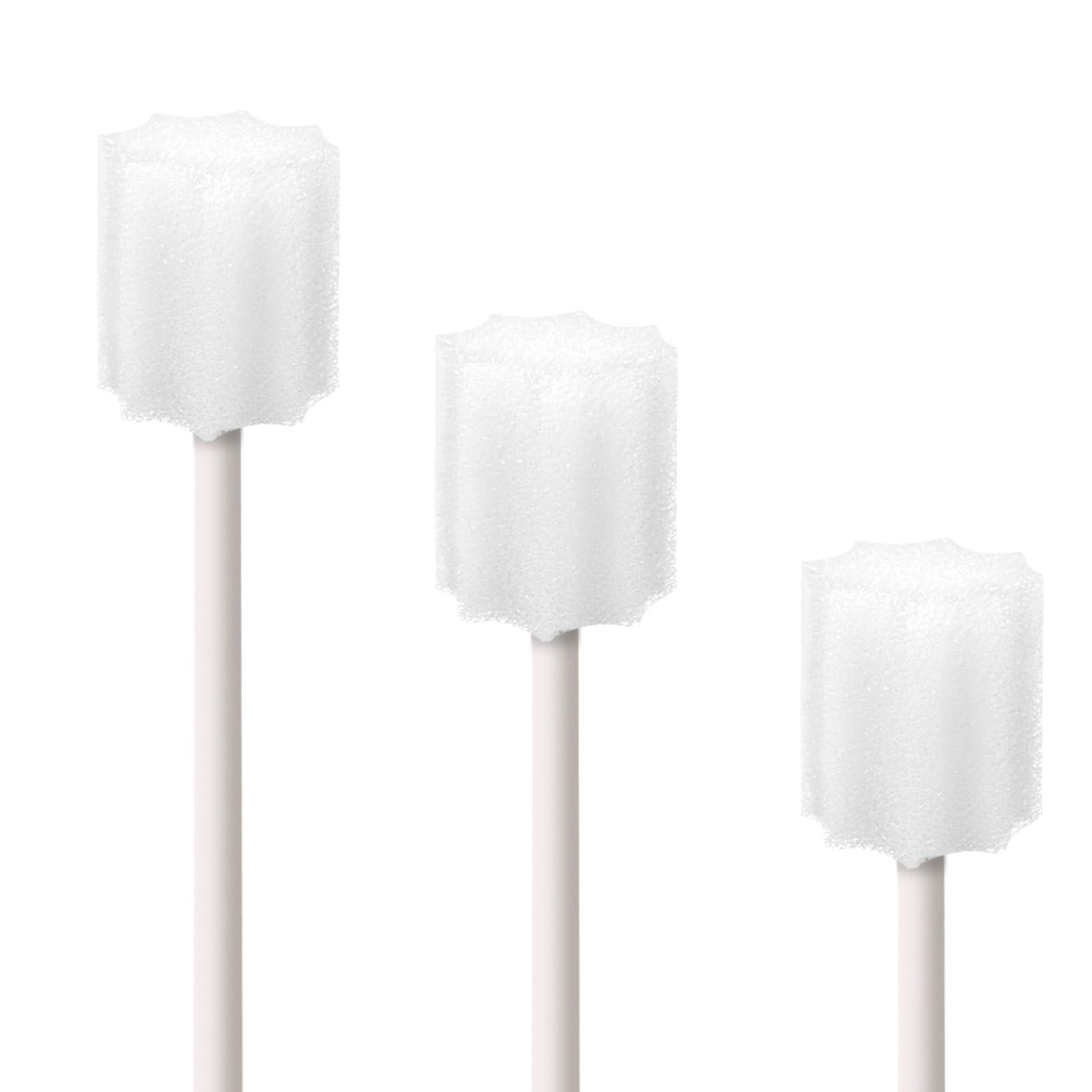 ZIZNBA Disposable Mouth Swabs Sponge - Unflavored & Sterile Oral Swabs Dental Swabsticks for Mouth Cleaning (WHITE-250PCS)