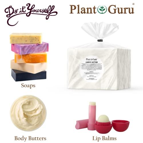 Plant Guru Raw Kokum Butter 8 oz. 100% Pure Natural Cold Pressed (HDPE Food Grade Jar) - Great for Skin, Body and Hair Moisturizer, DIY Creams, Balms, Lotions and Soap Making.