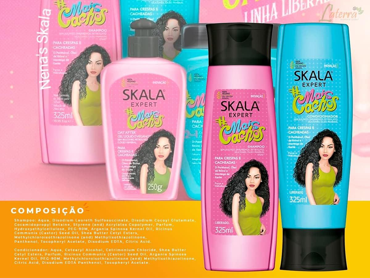 Relax Company Relax Company SKALA Expert Mais Cachos Brazilian Shampoo and Conditioner 325 Ml, brazilian hair product, curly hair products (Blue + Kit), as seen