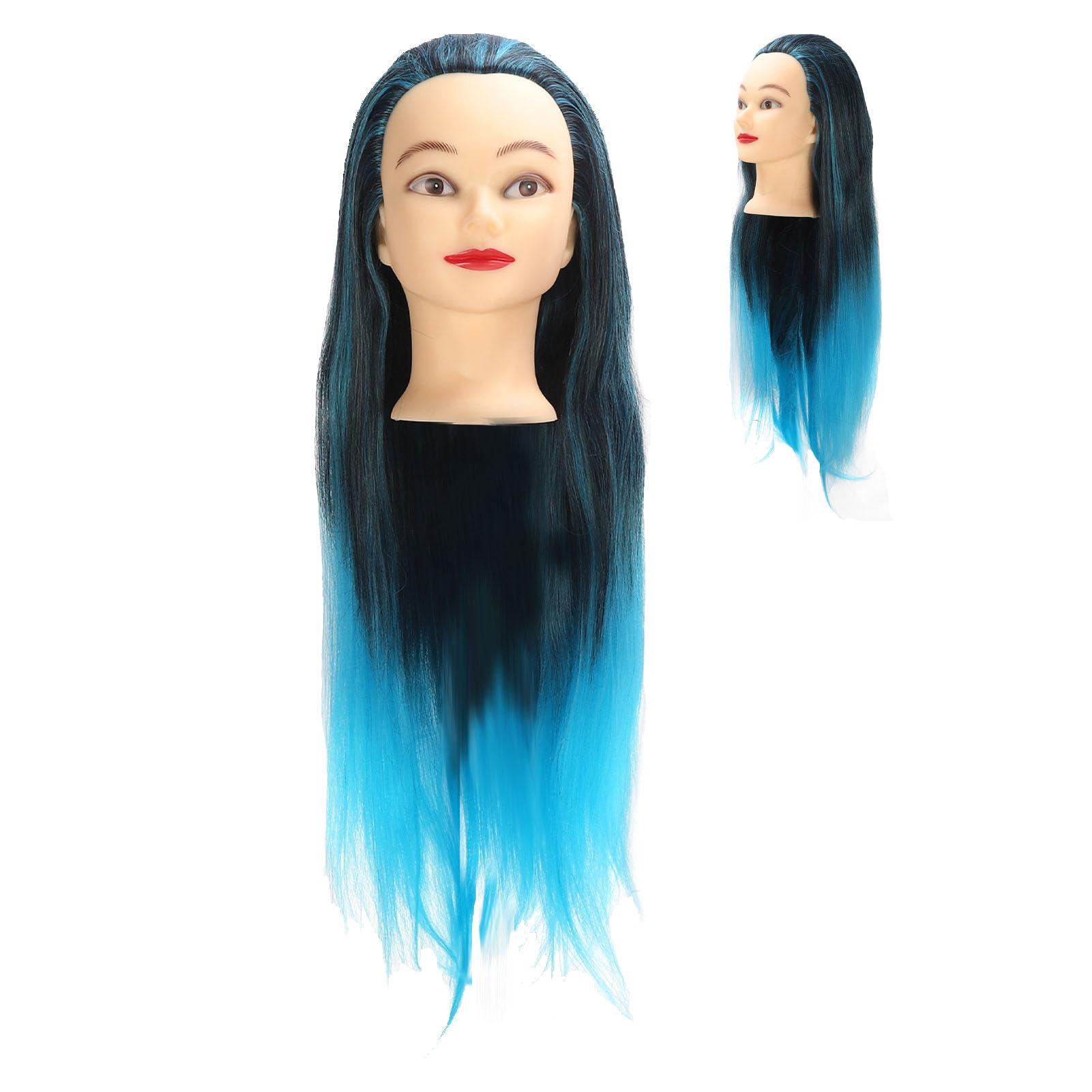 TITA-DONG Hair Mannequin Head, Hair Styling Training Head, Hair Styling Practice Head, Manikin Cosmetology Doll Head, Colorful Hair Braiding Practice Hairdressing Mannequin Head for Salon