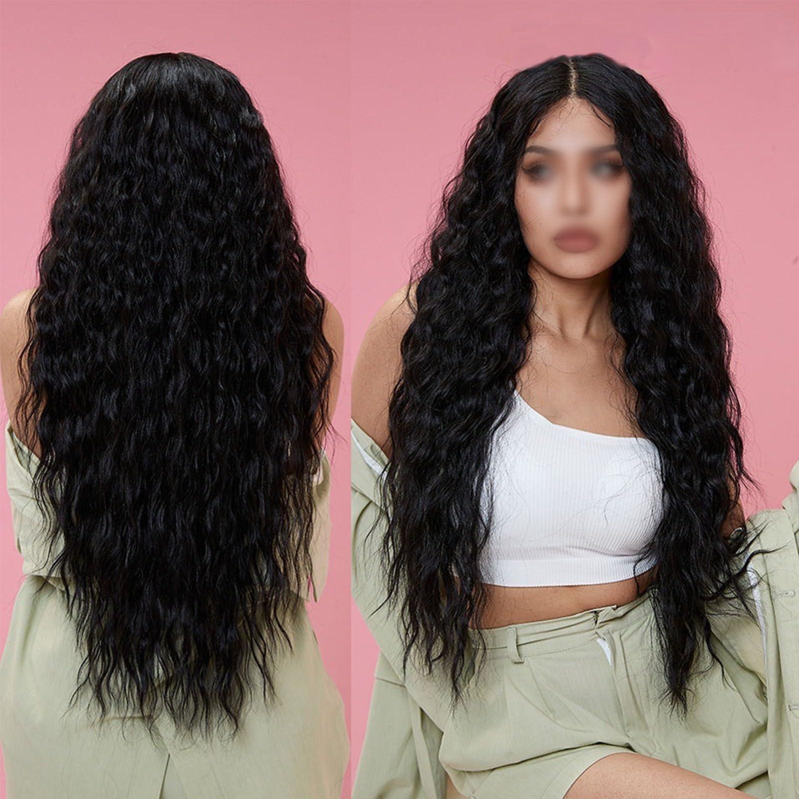 ZBYXPP ZBYXPP Long Wavy Front Lace Wig, Women 30\" Super Long Water Wavy Curly Synthetic Wigs for Daily Use