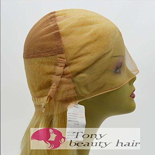 Tony beauty hair Tony Beauty Hair Top Grade Full Lace Wig Blonde 22" Unprocessed Russian Hair Wig Straight All Hand Made Lighter Color #613 130% Hair Density