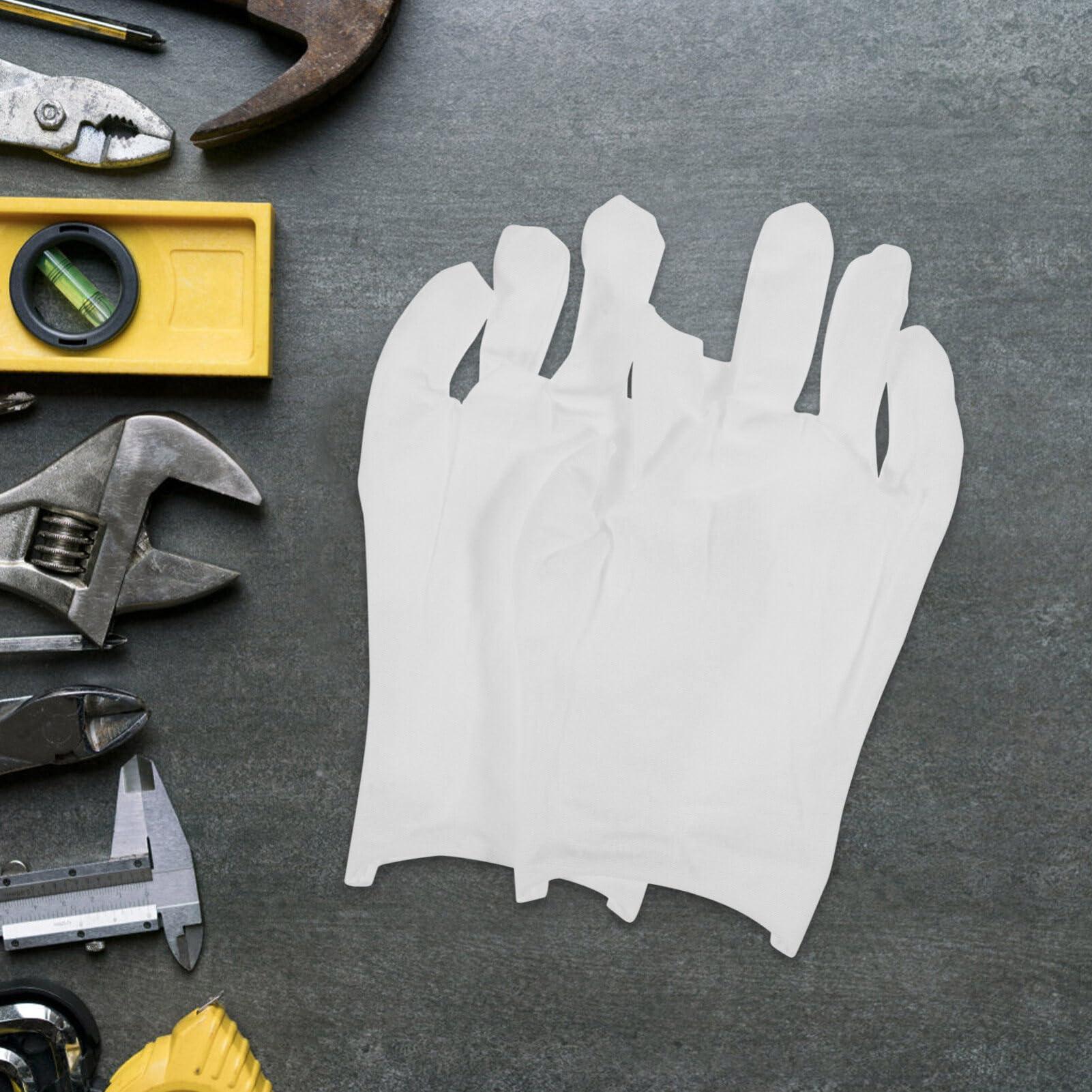 FOMIYES FOMIYES Moisturizing Overnight Gloves, 12 Pairs Work Cotton Gloves Cosmetic Hand Spa Gloves Jewelry Inspection Gloves Coin Gloves for Dry Hands White