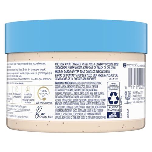 Dove Dove Exfoliating Body Polish Scrub Reveals Visibly Smoother Skin Macadamia & Rice Milk Body Scrub That Nourishes Skin, 10.5 oz, 4 Count