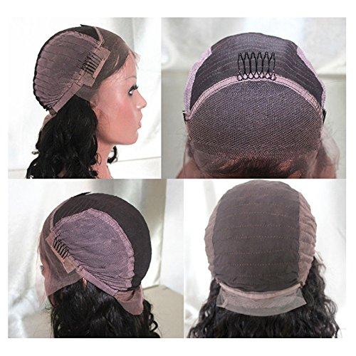 Emi hair Emi Hair Italian Yaki Human Hair Lace Front Wigs Best Kinky Straight Brazilian Wigs with Baby Hair 130% Density(24 Inch #1 Jet Black wig)