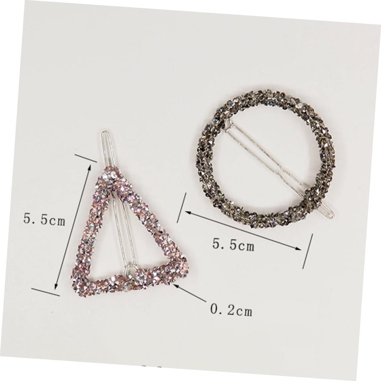 NOLITOY NOLITOY 6pcs Circle Hair Clip Rhinestone Hair Clips Hair Barrettes for Women Rhinestone Hair Jewelry Accessories Hair Accessories for Women Wedding Hair Pin Miss Girl Bang Clip