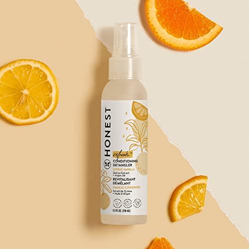 The Honest Company The Honest Company Conditioning Hair Detangler 3-Pack | Leave-in Conditioner + Fortifying Spray | Tear-free, Cruelty-Free, Hypoallergenic | Citrus Vanilla Refresh, 4 fl oz each (pack of 3)