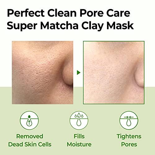 SOME BY MI SOME BY MI Super Matcha Pore Clean Clay Mask - 3.52Oz, 100g - Made from Match Water for Sensitive Skin - Skin Moisturizing Effect with Sebum and Pore Care - Korean Skin Care