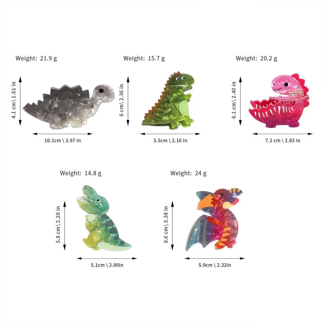 QGMZTNL Dinosaur Hair Clip - Perfect for any hair type and style - Green fun dinosaur design for everyday use and gift giving (Stegosaurus Hair Clip)