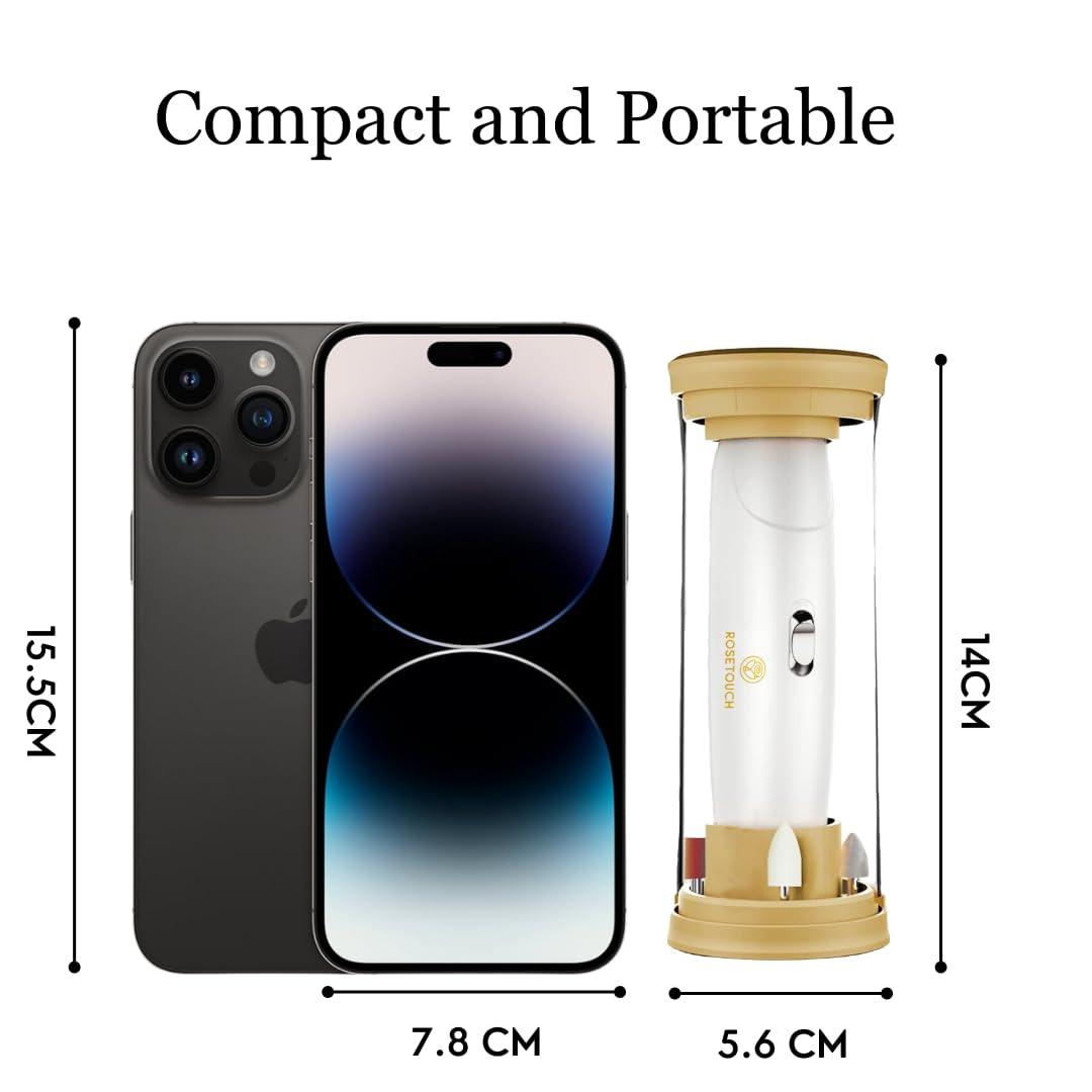 Rosetouch Professional Acrylic Manicure Pedicure Kit, Electric Nail File Set, Cordless Electric Nail Drill Machine, Hand Foot Care Tool for Nail Grind Trim Polish(Gold)