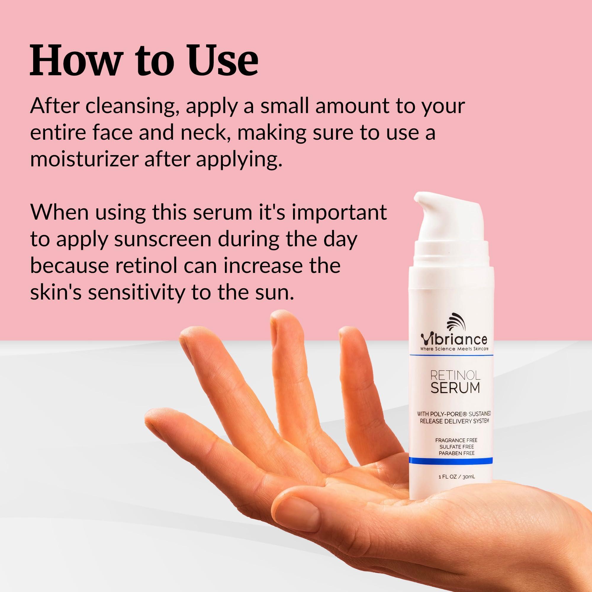 Vibriance Vibriance Retinol Serum for Face - Reduces Appearance of Deep Wrinkles and Large Pores, Enhances Tone, Improves Complexion - Sensitive, Mature Skin Night Cream - 1 fl oz