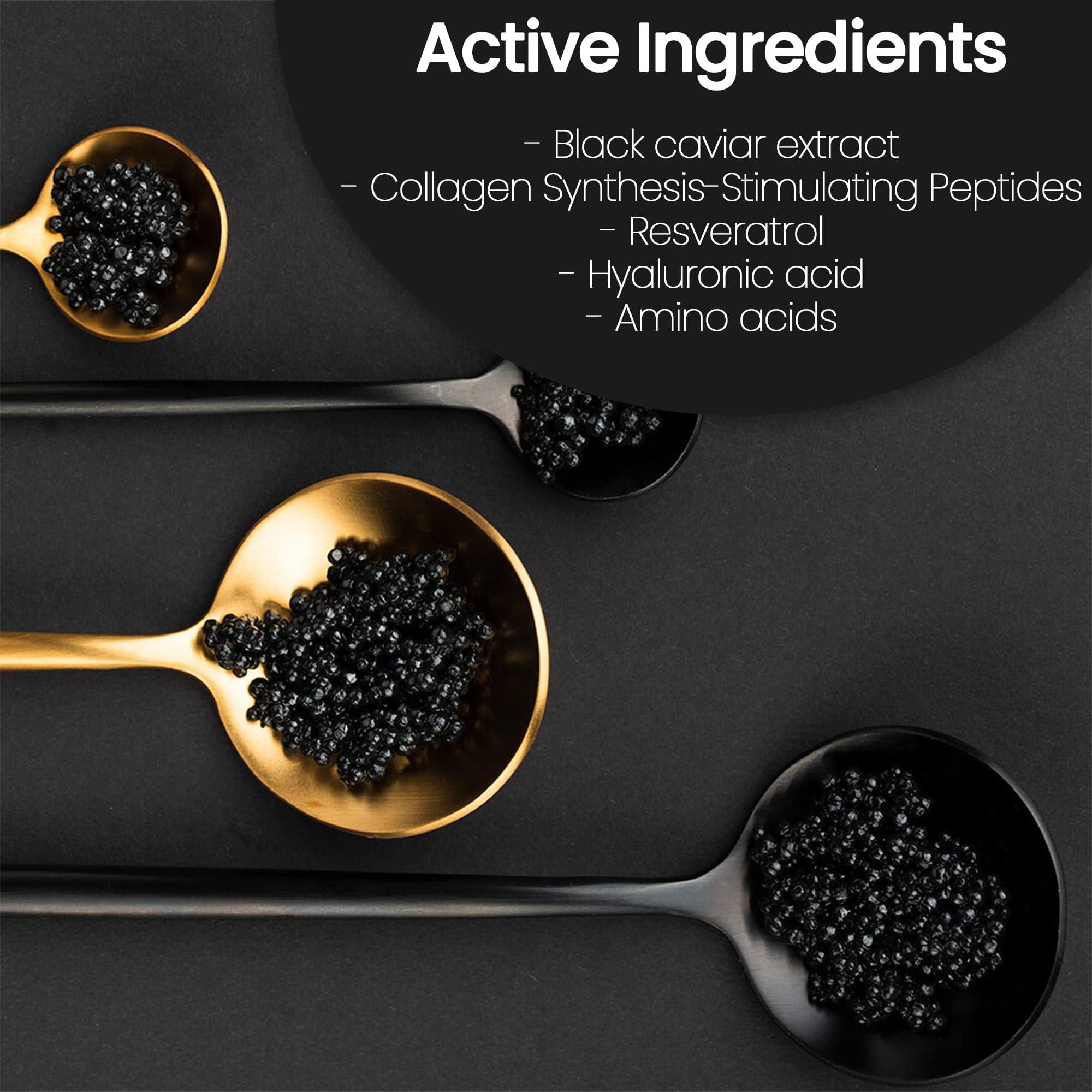 CAVIAR OF SWITZERLAND Caviar Hydrating Extract Face Serum - Advanced Repair Serum for Anti-Aging, Facial Lifting & Firming Effect, Removes Wrinkles & Fine Lines | Glowing Skin with Vitamin E & Reduced Dryness (30ml)