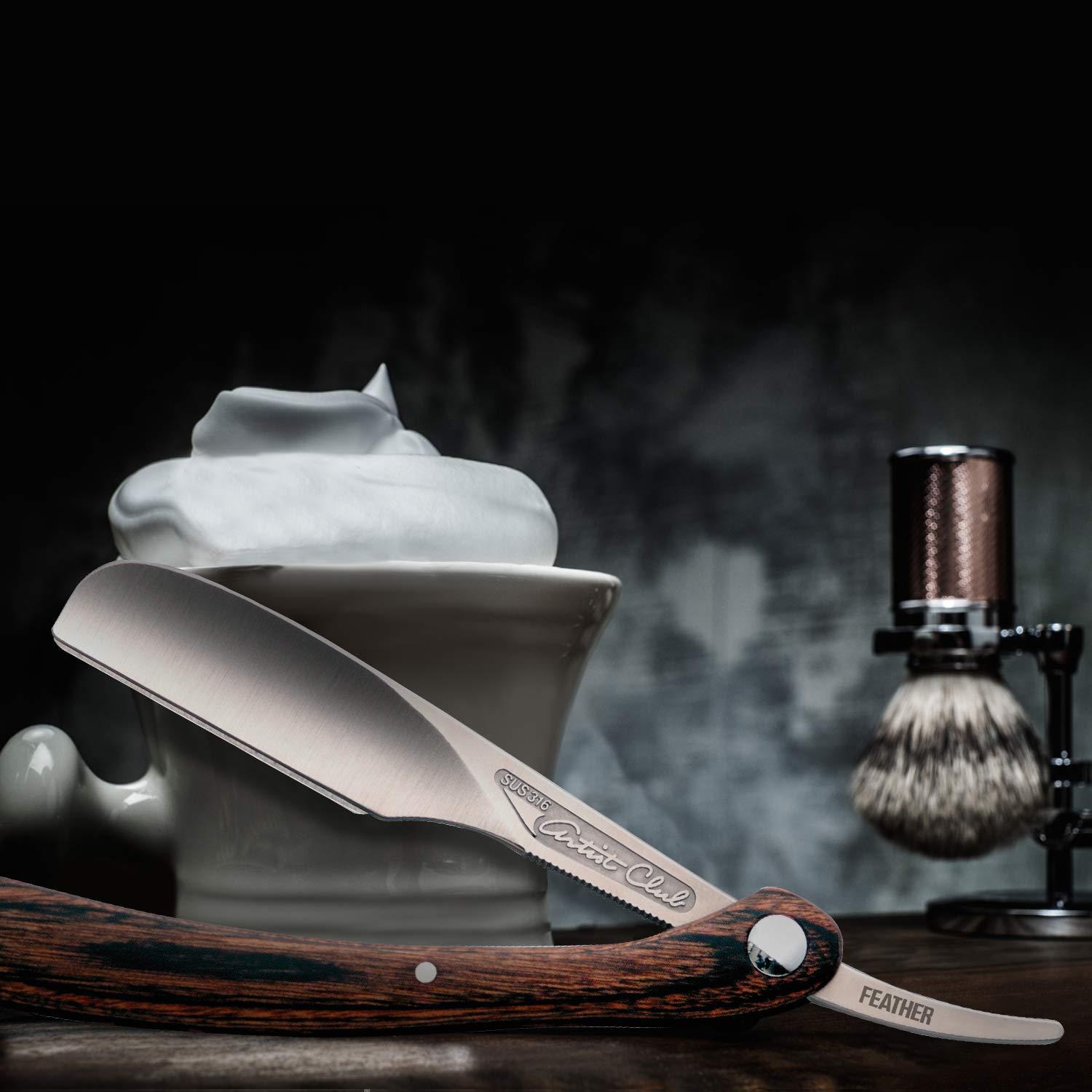 Feather Feather Artist Club SS Wood Folding Straight Razor