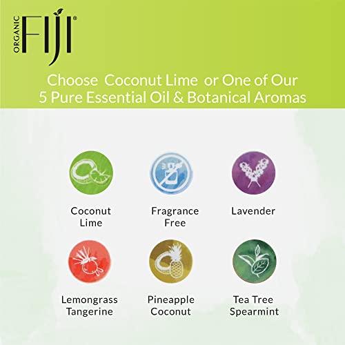 Organic Fiji Organic Fiji Raw Cold Pressed Coconut Oil for Hair, Skin, Face & Body | Relaxing Massage Oil | Coconut Lime,12 oz for Women Men & Baby