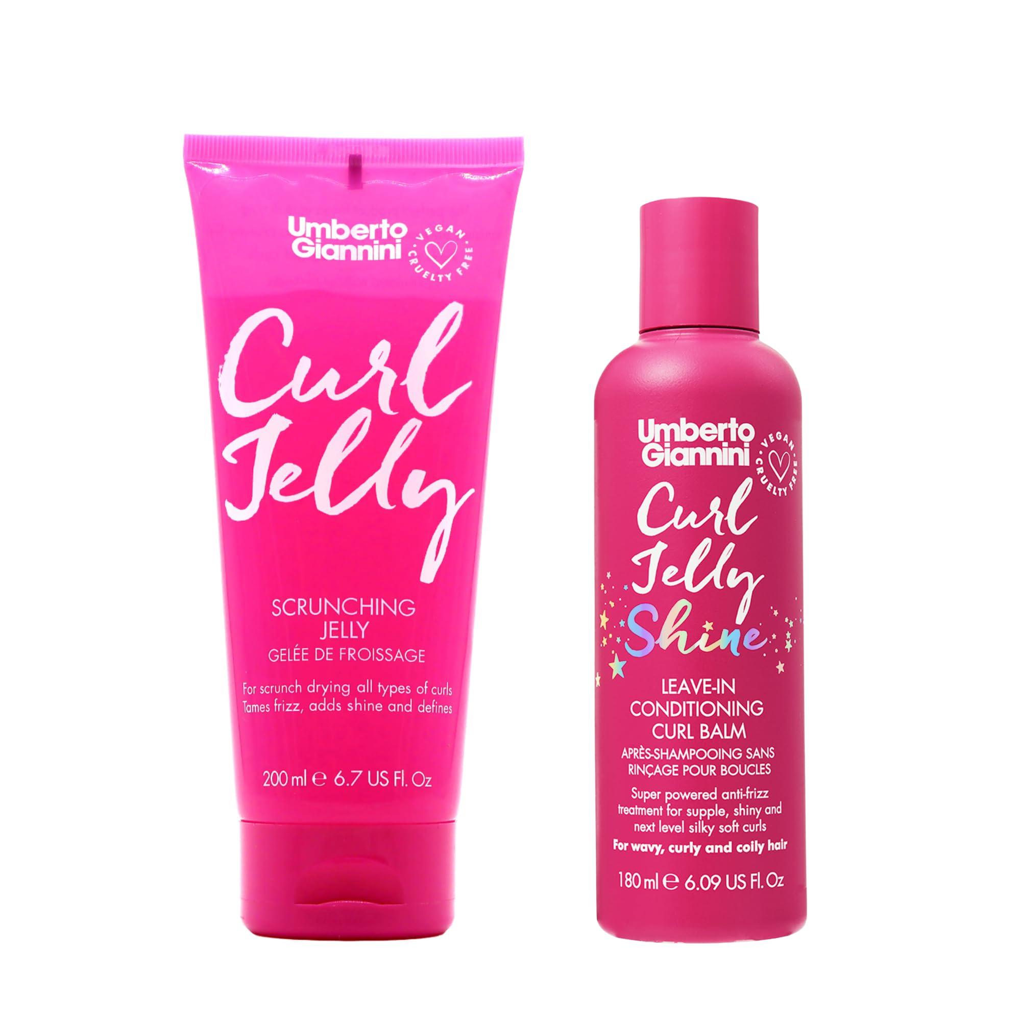 Umberto Giannini Umberto Giannini Curl Jelly Scrunching Jelly, Vegan & Cruelty Free Frizz Solution Gel for Curly or Wavy Hair, 200 ml (Curl Jelly + Curl Shine Duo)