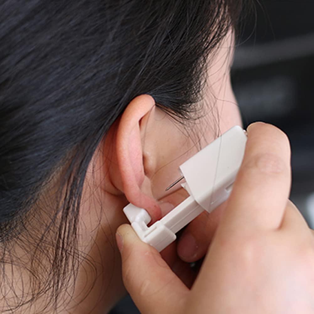 Shyarr Ear Piercing Gun 2 Pack Disposable Ear Piercing Gun Kit Safety Ear Piercing Kit Tool with 4MM Earring Studs Hypoallergenic Ear Piercing Kit