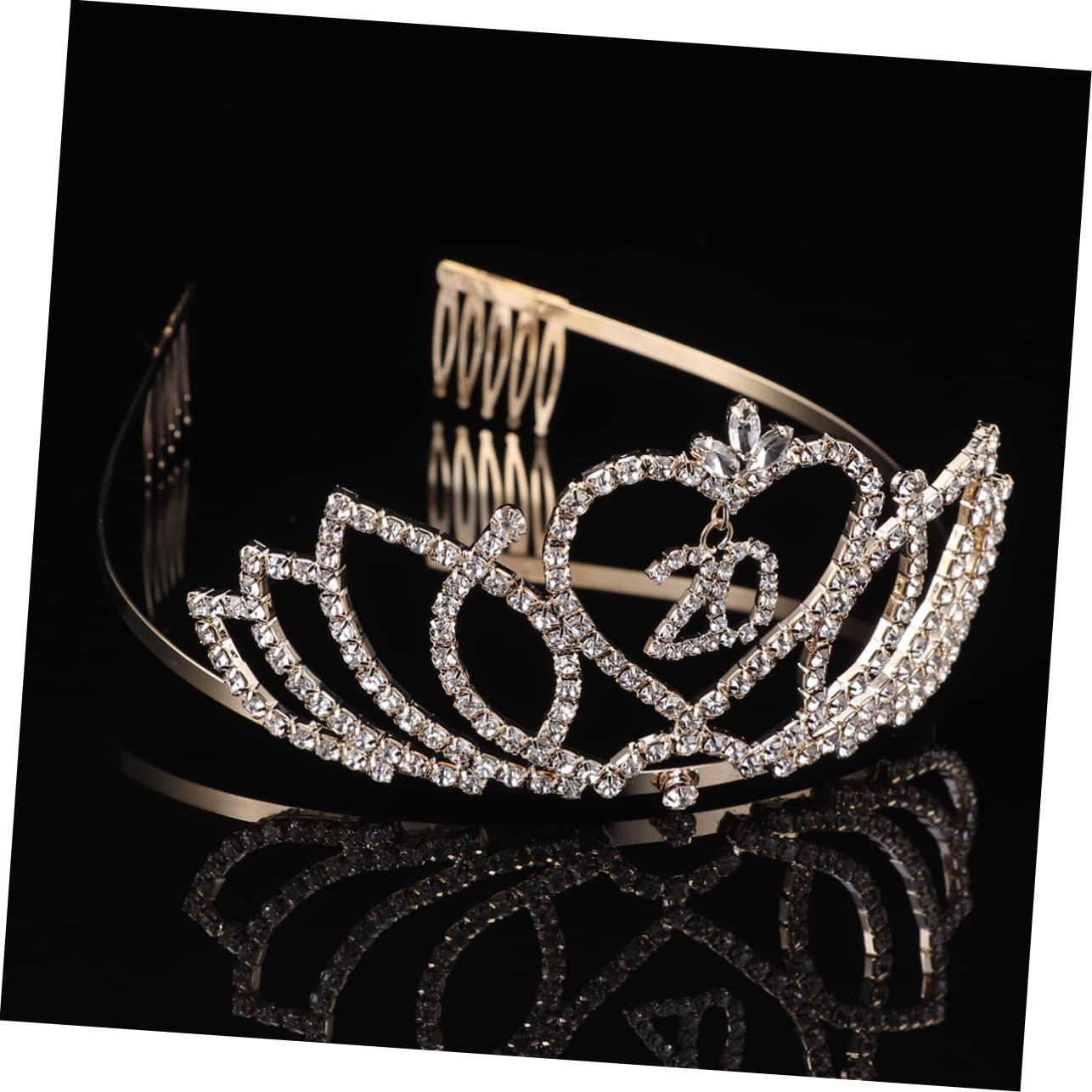 DRESSOOS DRESSOOS 1pc Crown Hair Clasp Party Hair Clasp Birthday Princess Bridal Headpiece Girls Headband Birthday Headband 40th Birthday 20th Birthday Crown for Girls Dress Accessories Dinner Party