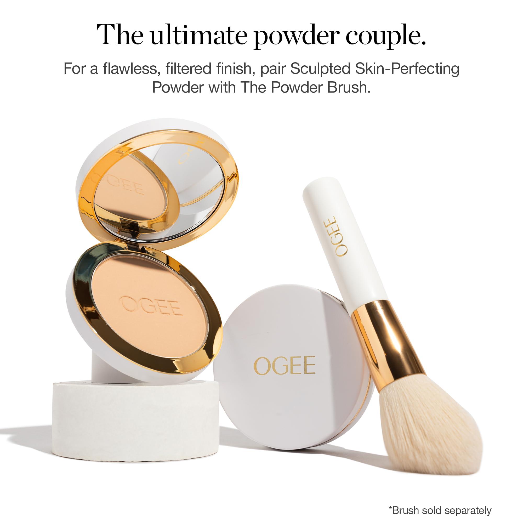 Ogee Ogee Sculpted Skin-Perfecting Makeup Setting Powder - Umber - FULL SET (Case & Refill) - Lightweight Powder Foundation Made with 70% Organic Ingredients
