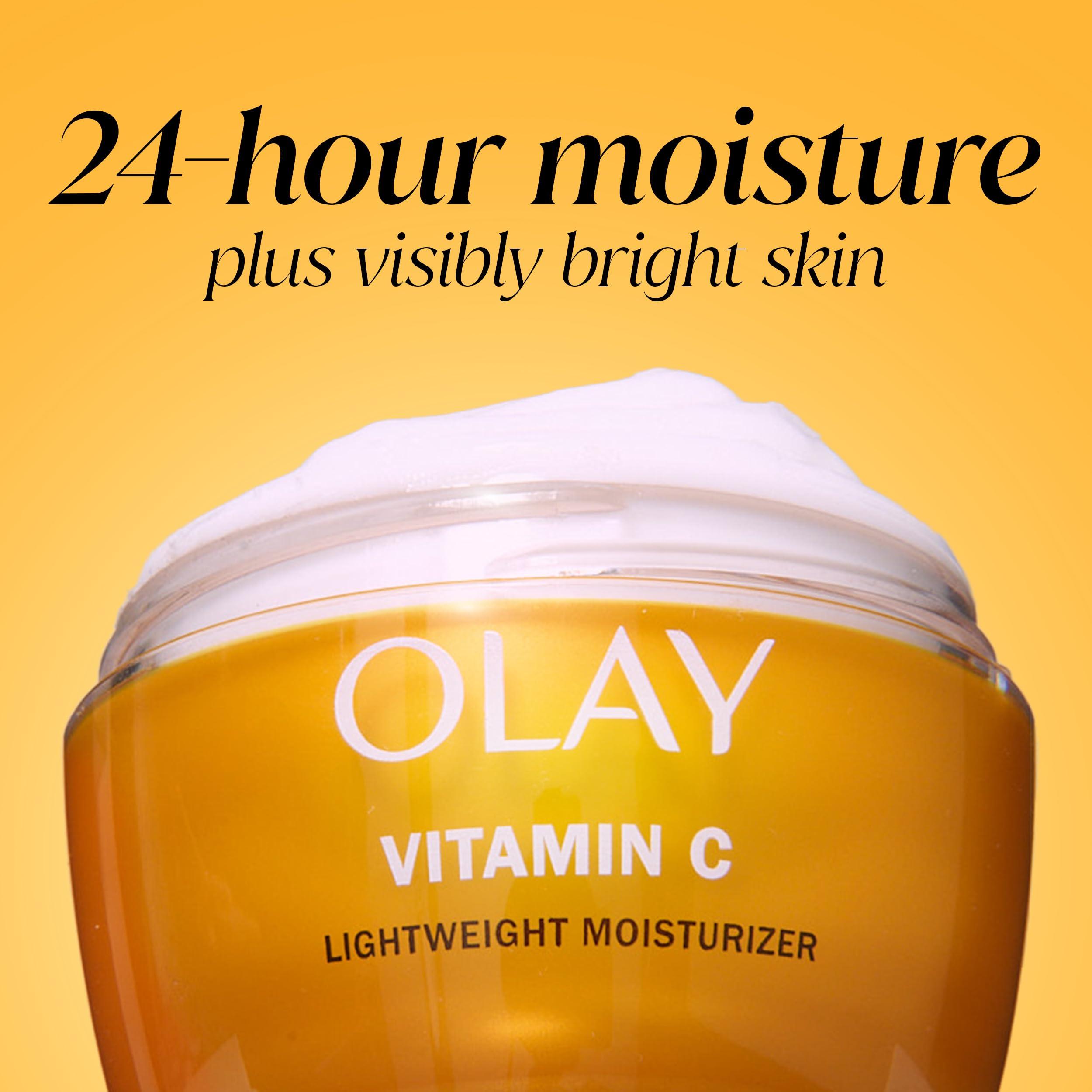 Olay Olay Vitamin C Face Moisturizer, Brightening Cream for Women, Instant Hydration, Evens Tone, Dark Spot & Hyperpigmentation Reduction, Glowing Skin Care - Niaciniamide, Lactic Acid, 1.7 Oz