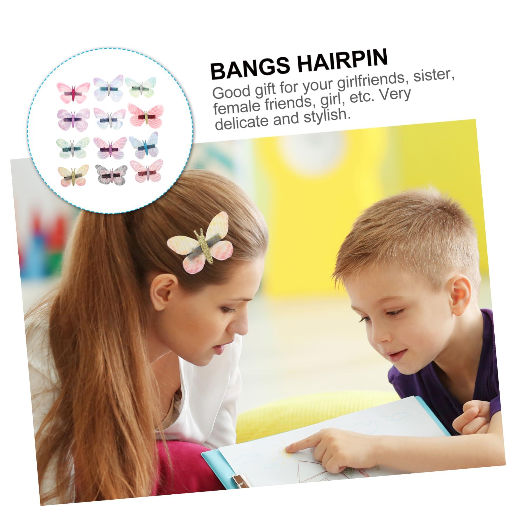 Beavorty Beavorty 12pcs butterfly hair clip girls bobby xmas headband girls hair accessories butterfly hair barrettes butterfly barrettes butterfly clip bride butterfly net fabric flash