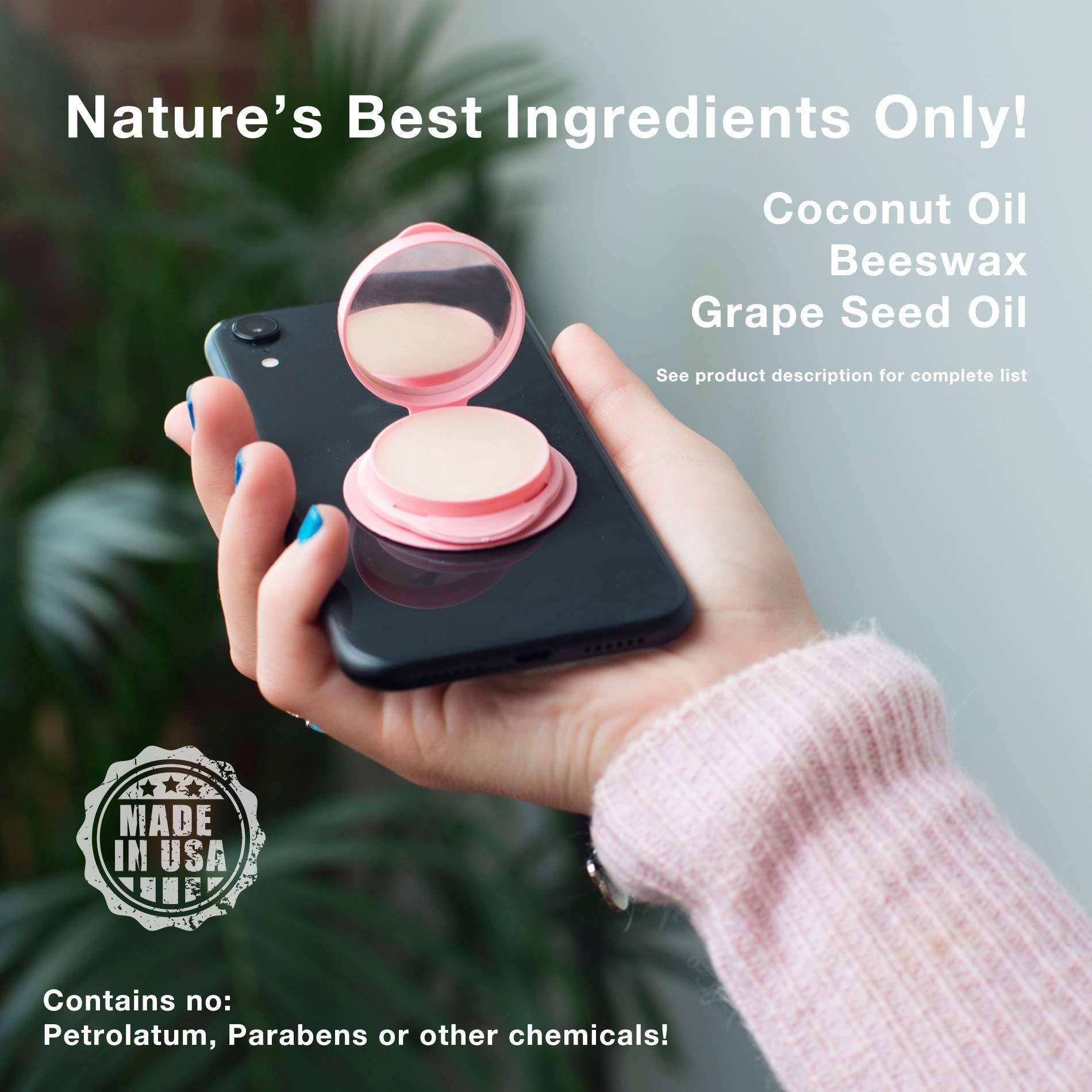 Happy Lips Happy Lips  Lip Balm & Mirror  Pop onto your Phone\'s Socket Grip (PS), refill your (PS) Grips lip balm or attach anywhere with included adapter (Variety Pack)