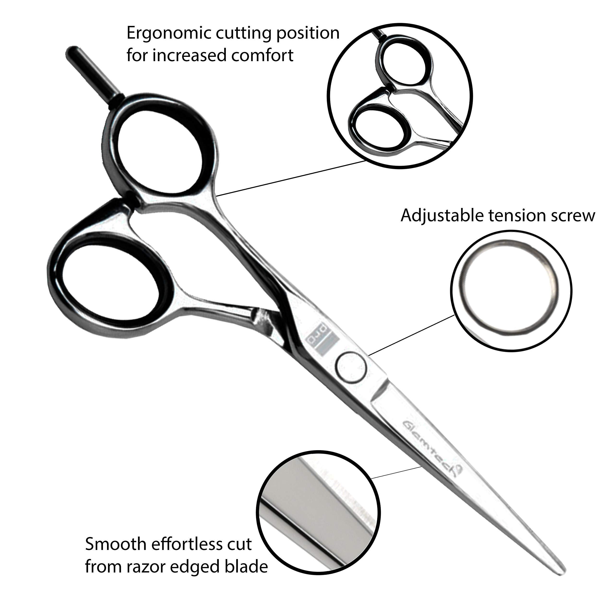 Glamtech Glamtech Pro Lefty 5.5\" Scissor - Professional Left Handed Hair Styling/ Hair Cutting Scissor - Made with Japanese Steel