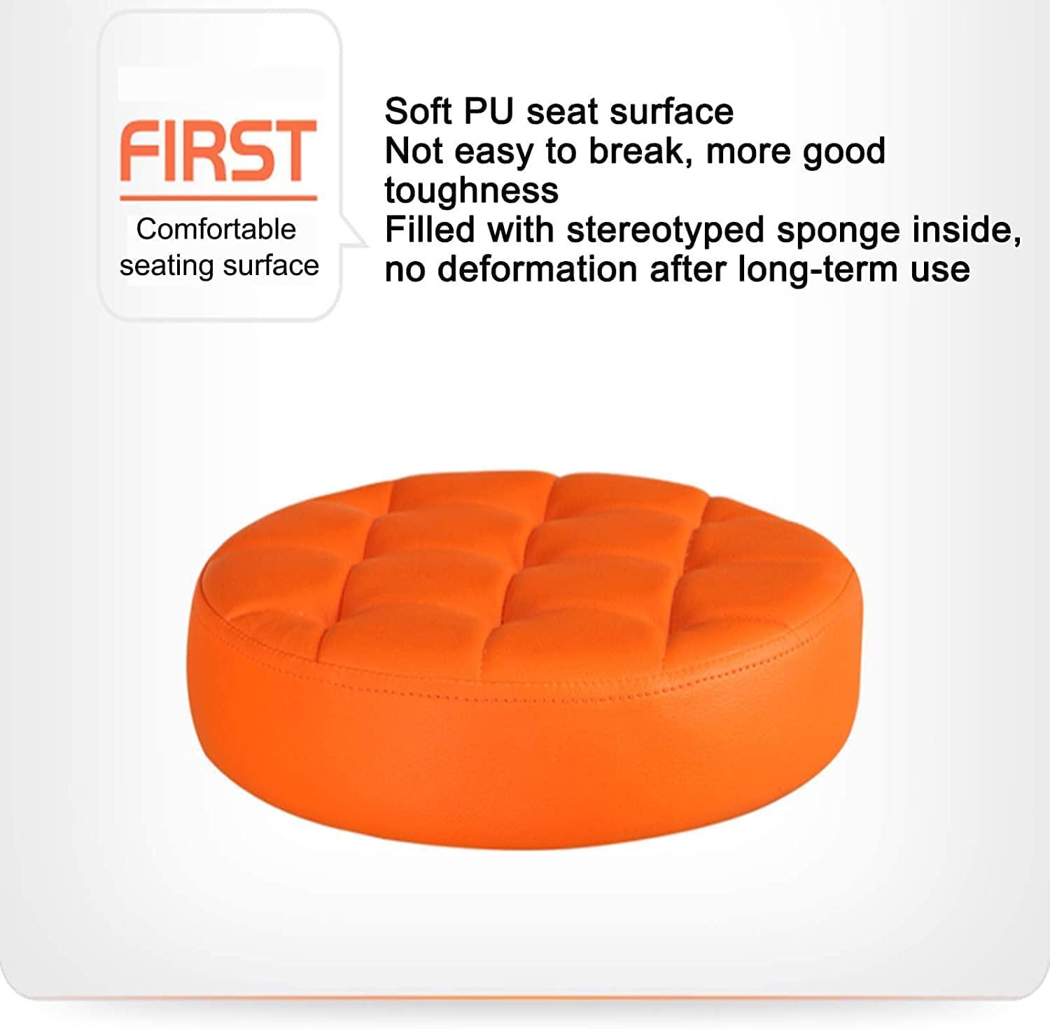 SOVORM Rolling Stools Stool on Wheels Chair Height of Adjustable Rolling Stools Pu Leather Beauty Salon Round Stool, Height Adjustable Hydraulic Rolling Rolling Stool (Blue) The New