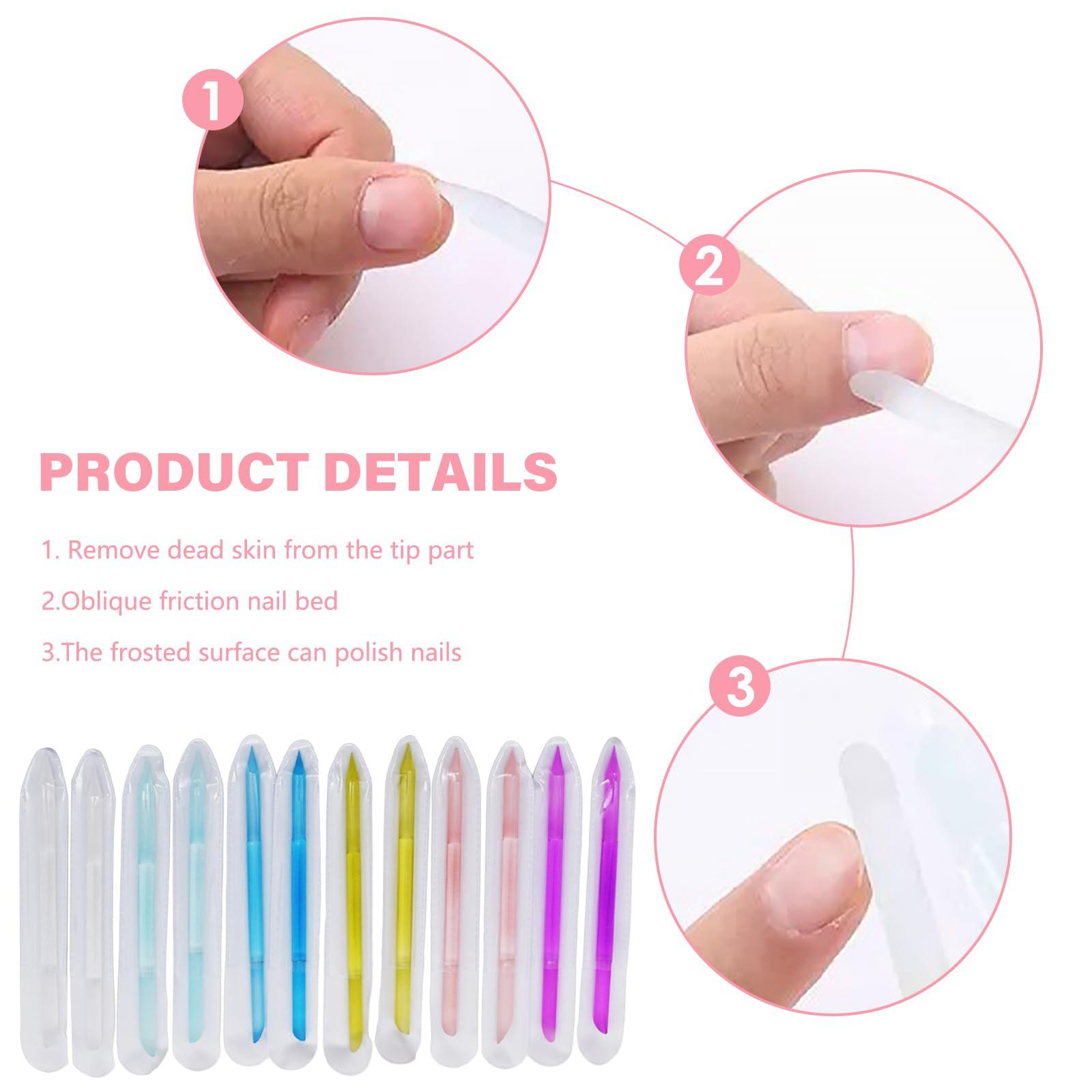 Btgghytr 12Pcs Glass Cuticle Pusher And Remover Tool Professional Filing Cuticle Remover Pedicure For Nails And Cuticles Care