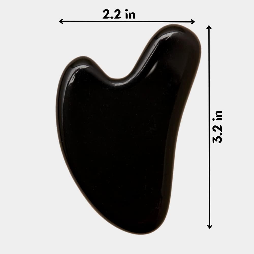 Mount Lai Mount Lai -The Black Obsidian Gua Sha Facial Lifting Tool | Face Sculpting Tool for Skin Care | Guasha Tool for Face and Body | Facial Massage Tools to Relieve Muscle Tension and Reduce Puffiness