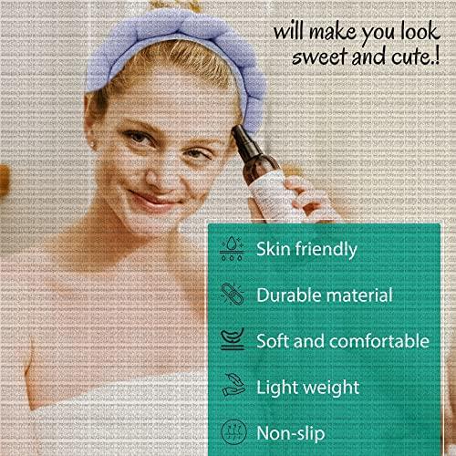 MIMI AND JUNE ORIGINAL Mimi and Co Spa Headband - Sponge & Terry Towel Cloth Fabric Head Band for Skincare, Face Washing, Makeup Removal, Shower, Facial Mask - Hair Accessories, Padded Headband, Croissant Headband