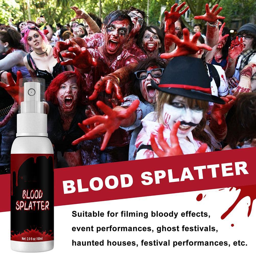 ICRPSTU Halloween Special Effects SFX Makeup Kit for Zombie Vampire Skin Wax Fake Blood Gel Scar Water Fake Blood Spray Sponge Silver Scraper for Halloween Cosplay (Set 3: Plasma Spray