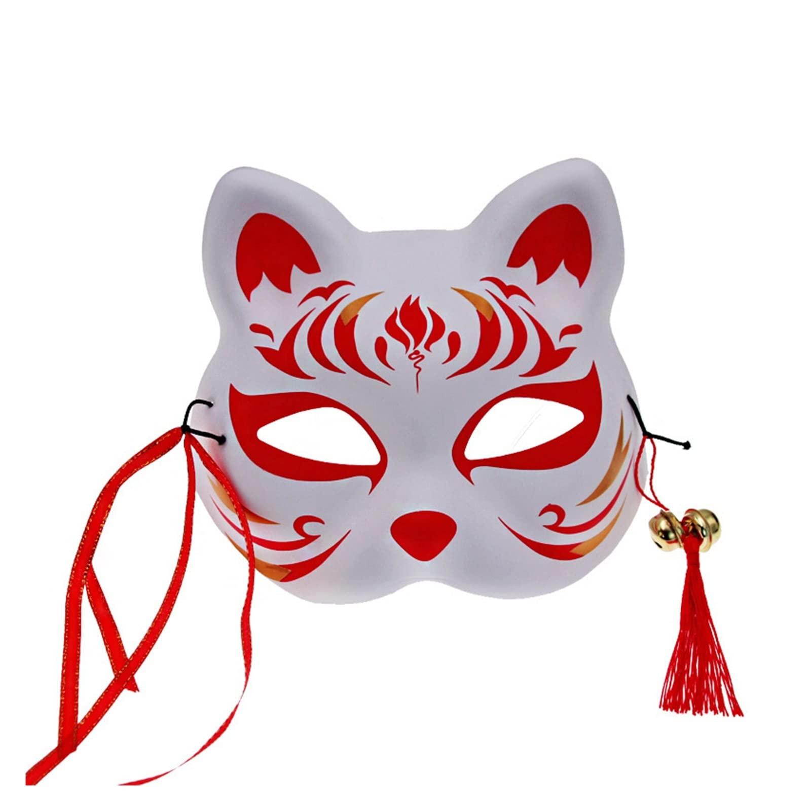 NARBOR NARBOR Cartoon Christmas Zephyr Adult Full face cat face mask Anime Fox anbu cat Festival Makeup Show Dance mask (Size : Sample 2)