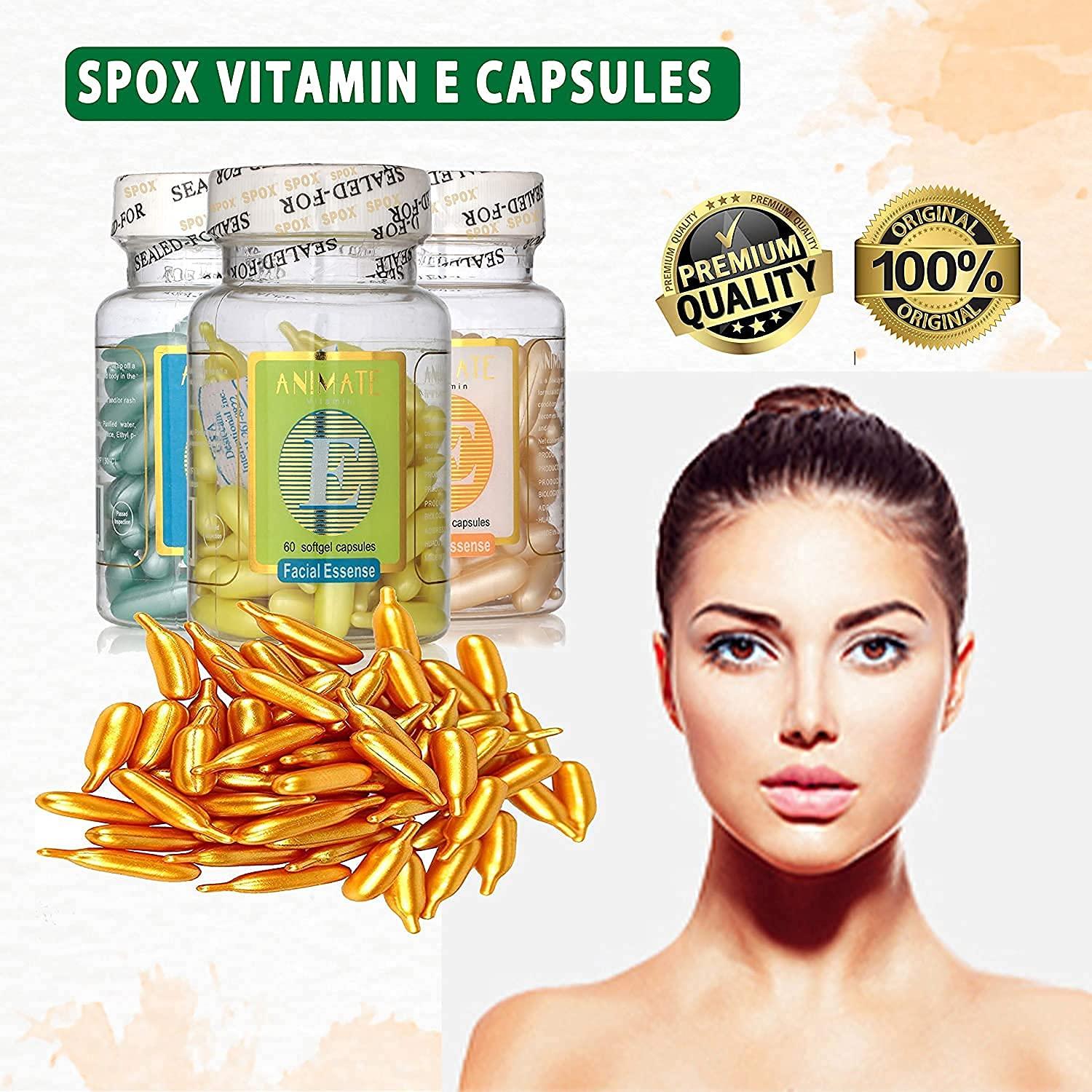 SEASOL SEASOL Vitamin E Capsule For Face Pimple Glowing Skin 60 capsule Each Bottle (PACK OF 1)