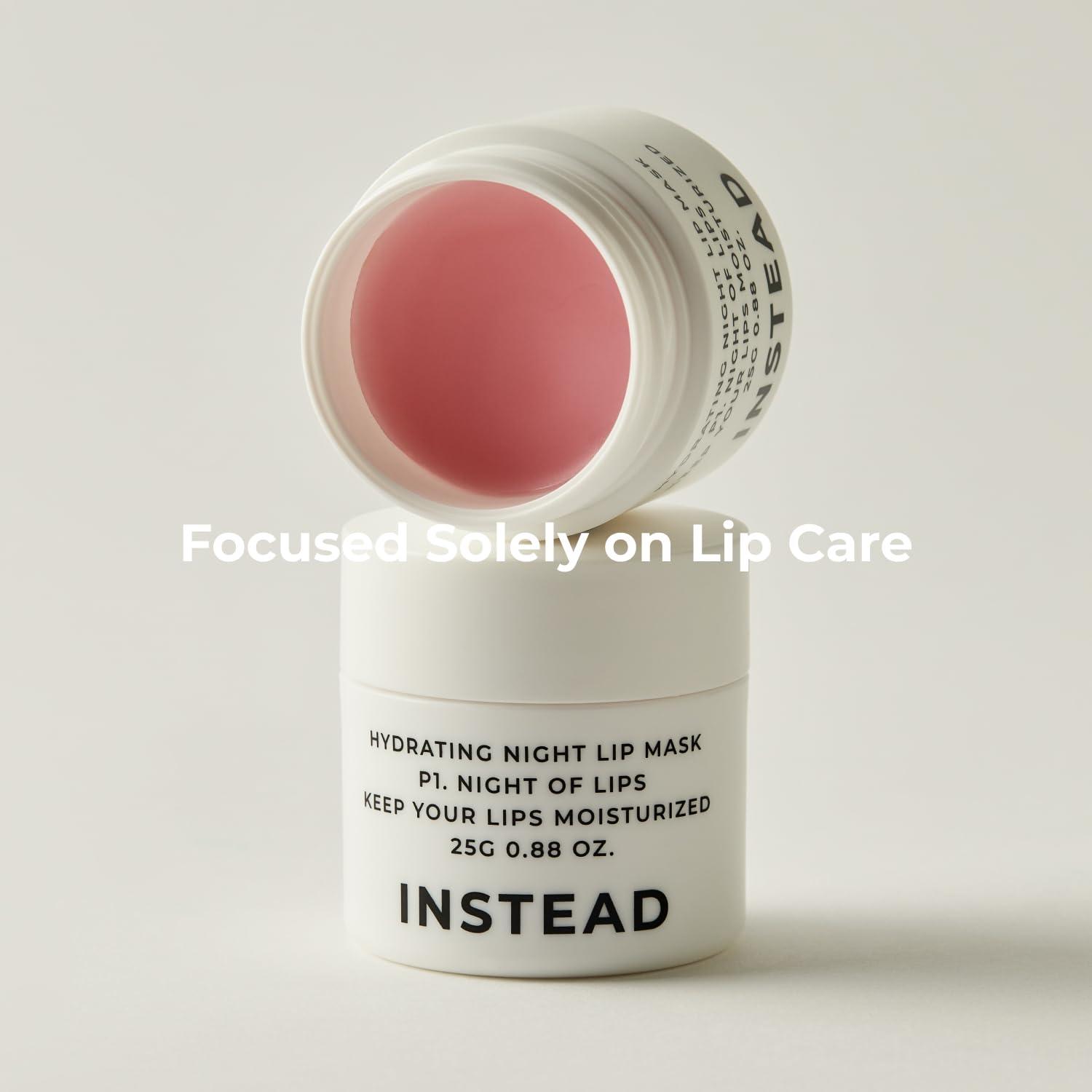 INSTEAD Hydrating Night Lip Mask - Moisturizing Lip Treatment to Restore and Soothe Dry Chapped Lips Overnight 0.88 oz.