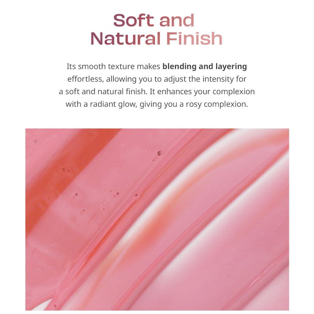 House of Hur House of Hur Moist Ampoule Blusher, Buildable Water-based Formula, Infused with over 50% moisture essence, no tackiness, long-lasting moisture, weightless feel (05 Peach Coral, 20ml)