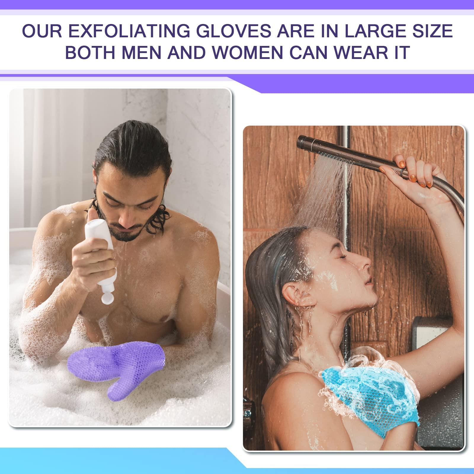 Karenhi 2 Pcs Honeycomb Exfoliating Glove Bath Mitt Body Spa Scrubber, Honeycomb Exfoliator Glove for Body Shower, Honeycomb Exfoliator Scrubber Sponge Shower Loofah, Quick Drying