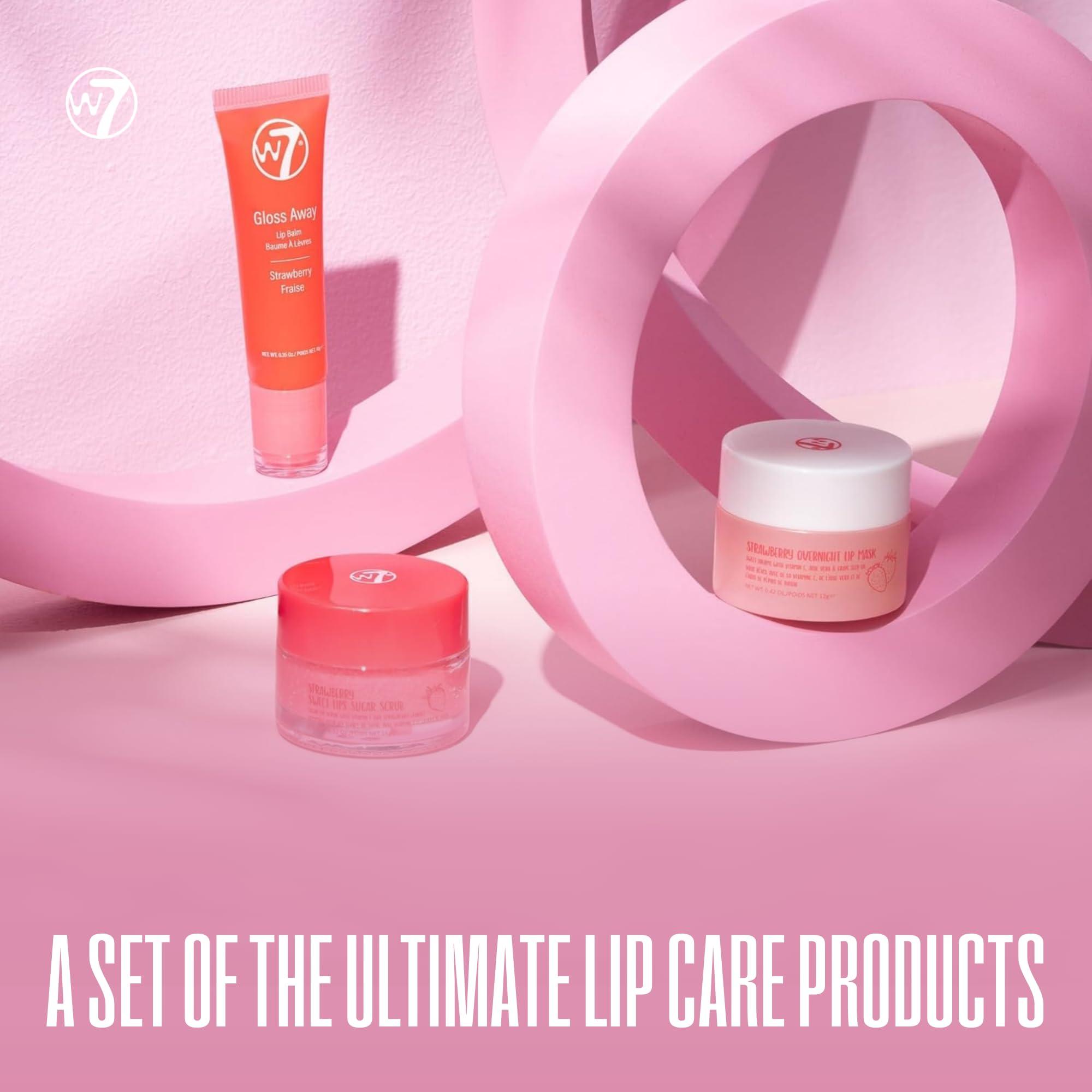 W7 W7 Sweet Dreams Lip Care Trio - 3 Piece Set - Overnight Lip Mask, Lip Balm & Lip Scrub - Strawberry