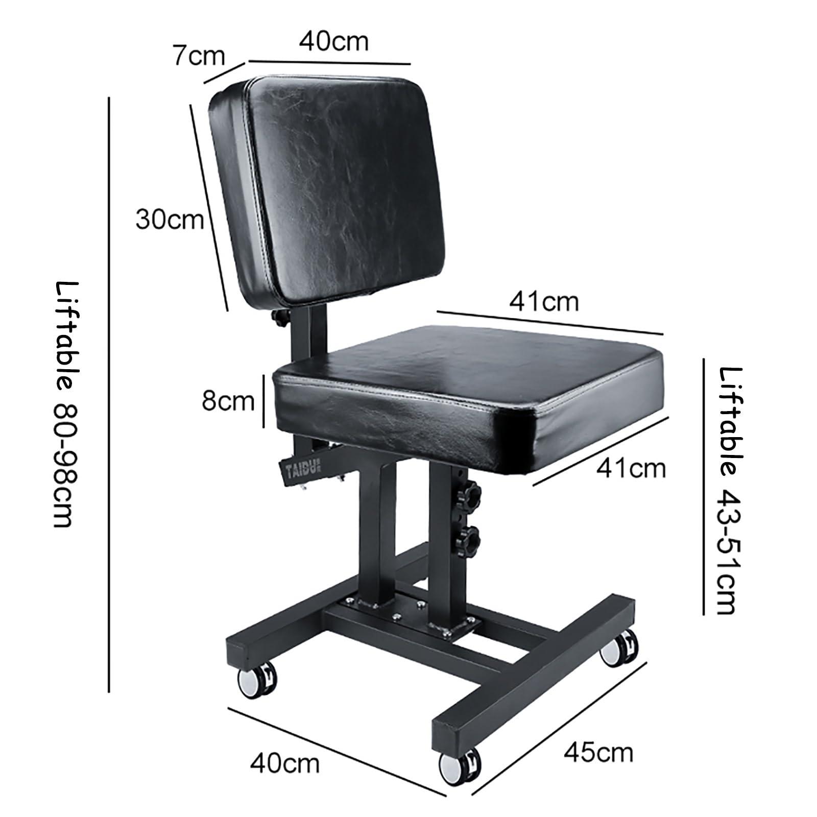 DKPLOE DKPLOE Tattoo Chairs,Chairs with Multiple usesTattoo Arm Rests,Esthetician chairwith Adjustable Panel Height Angles for Studio Tattooing and Artist(Black-Without Wheels)
