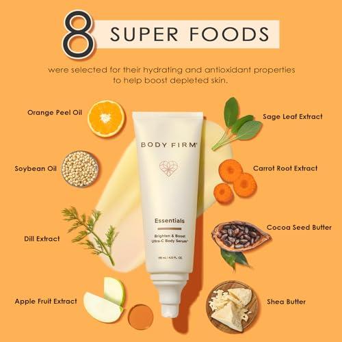 Crepe Erase Crepe Erase Brighten & Boost Ultra-C Body Serum, Anti-Aging Skin Care, Firming Body Moisturizer w/Vitamin C, Moisturizing Shea Butter & Cocoa Butter to Support Wrinkle, Crepe Skin & Collagen, 4 fl oz