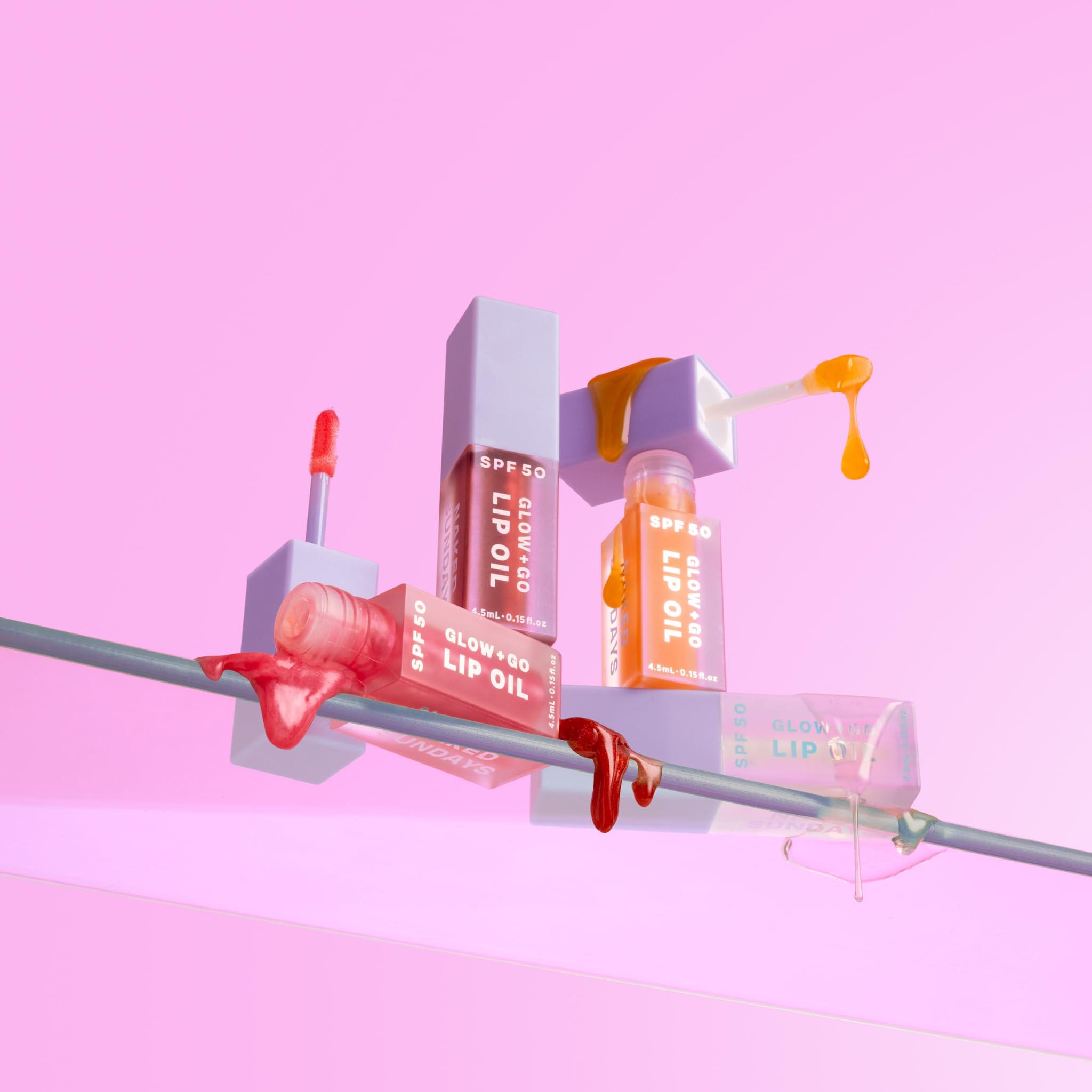 Naked Sundays Naked Sundays SPF 50 Glow & Go Lip Oil - SPF Lip Oil, Moisturizes and Protects Lips, 4.5ml in Salted Caramel