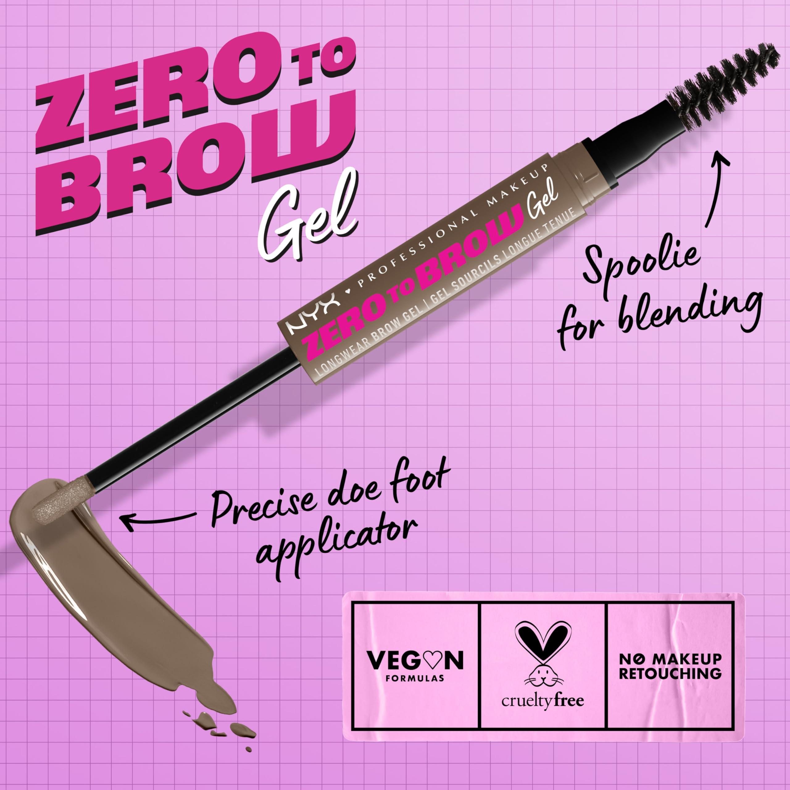 NYX PROFESSIONAL MAKEUP NYX PROFESSIONAL MAKEUP Zero to Brow, Longwear Eyebrow Gel, Ash Brown