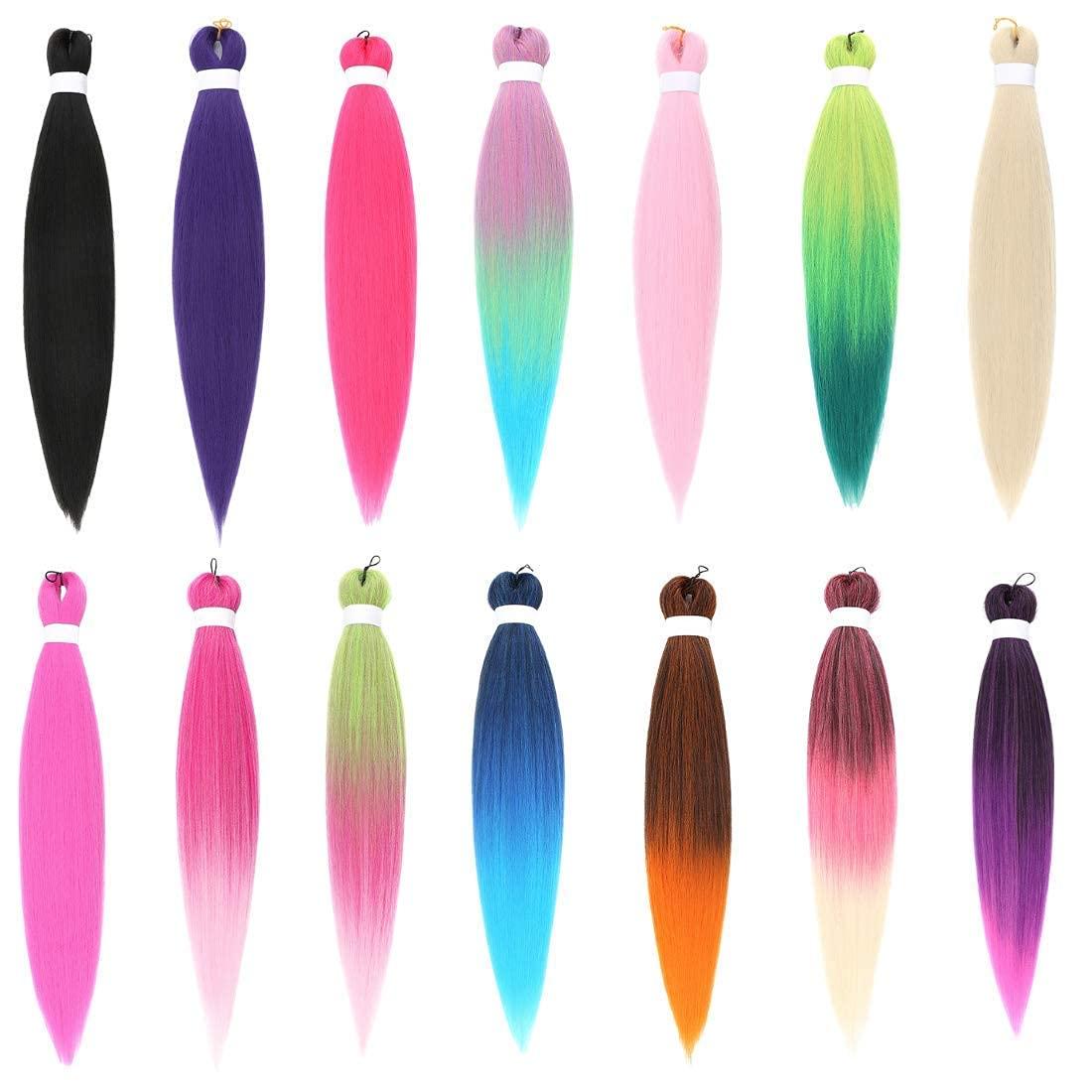 Leticia Pink Braiding Hair Pre Stretched Pink Braid in Hair Extensions Pink Hair Braids for Girls