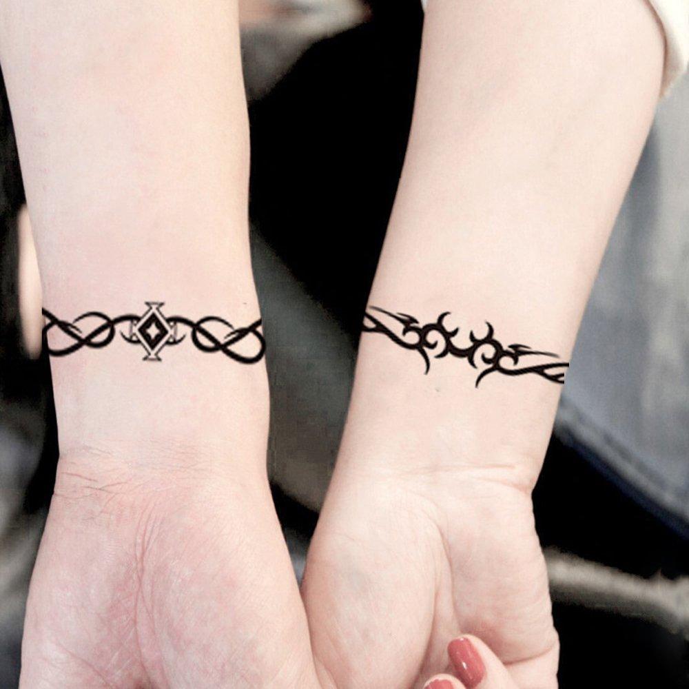 Yesallwas Yesallwas 6 Sheets Mix Tribal fake Tattoos Small Temporary Tattoo Blue Black Tribal Tattoo Body Sticker for Men Women 6x10.5cm/2.36x4.13inches (LxW)