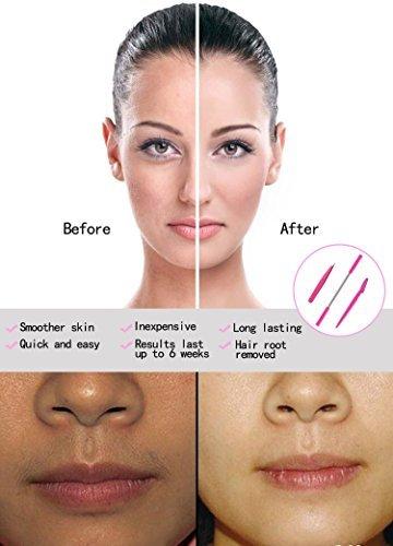 Kapmore Hair Removal Spring, Kapmore Threading Hair Removal Removes Hair on The Upper Lip, Chin, Cheeks and Sideburns Including Facial Hair Epilator with Beauty Tweezers, Eyebrow Shaping Razor