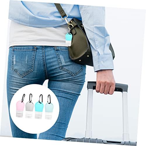 Beavorty Beavorty 4pcs Packaging Silicone Storage Bottle Travel Bottles with Clip Clear Bottle Keychain Holder Refillable Keychain Bottle Clear Container Mini Containers Travel Containers